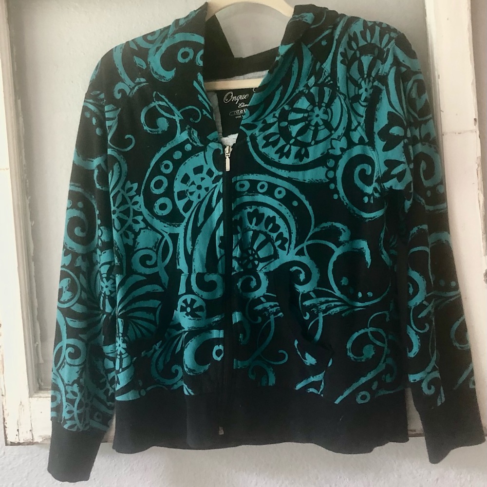 Blue Cropped Jacket W Hoodie